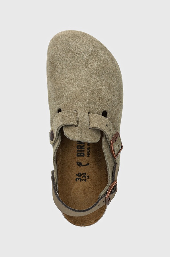 Замшеві сандалі Birkenstock Tokio колір бежевий фото 4