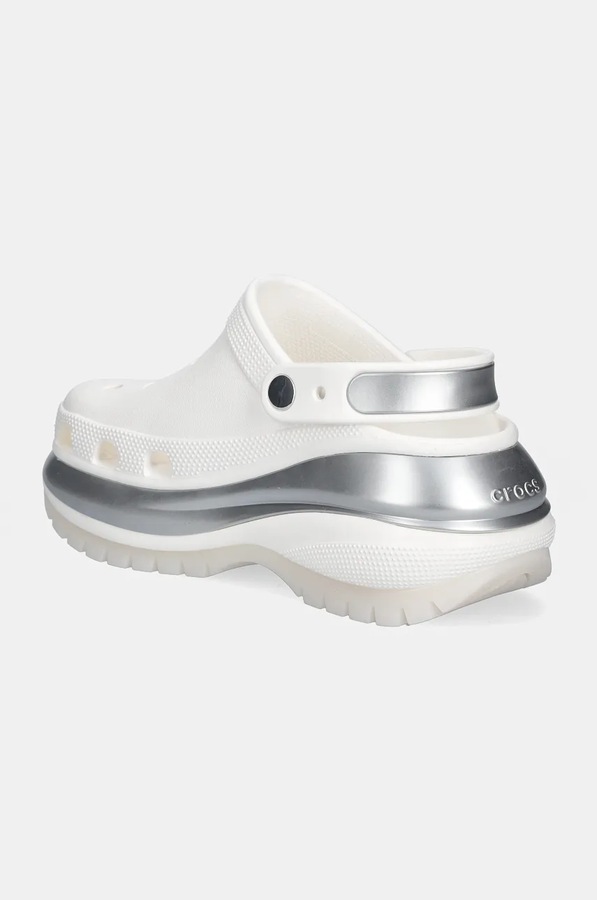 Шльопанці Crocs Mega Crush Metallic Clog колір білий фото 3