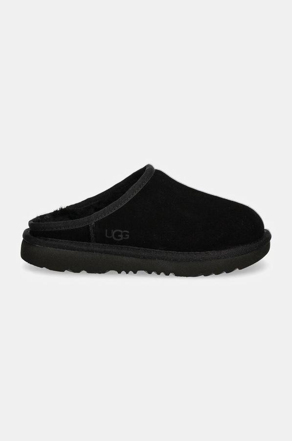Дитячі замшеві капці UGG KIDS' CLASSIC SLIP-ON колір чорний