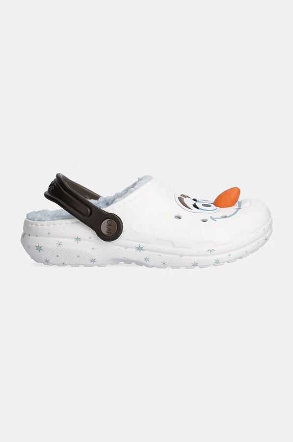 Дитячі шльопанці Crocs CLASSIC FROZEN OLAF CLOG колір білий фото 2