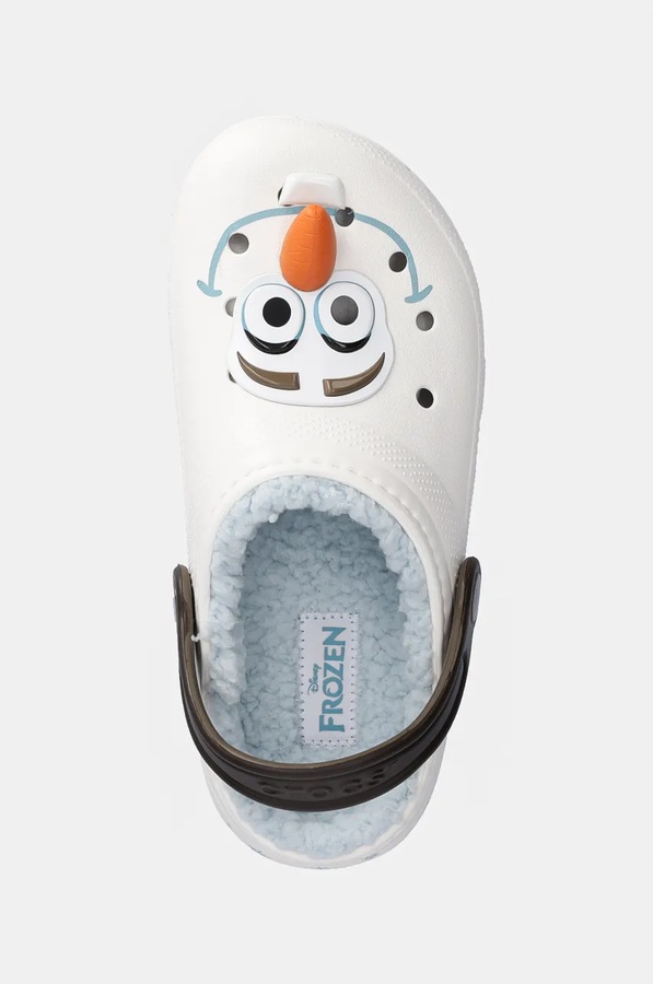 Дитячі шльопанці Crocs CLASSIC FROZEN OLAF CLOG колір білий фото 4