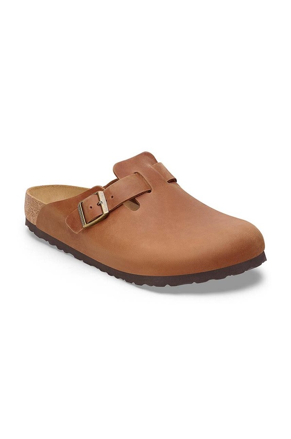 Шлепанцы из нубука Birkenstock Boston цвет коричневый