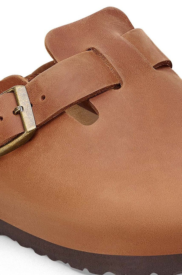 Шлепанцы из нубука Birkenstock Boston цвет коричневый фото 2