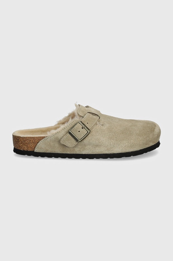 Шльопанці Birkenstock Boston Shearling колір бежевий
