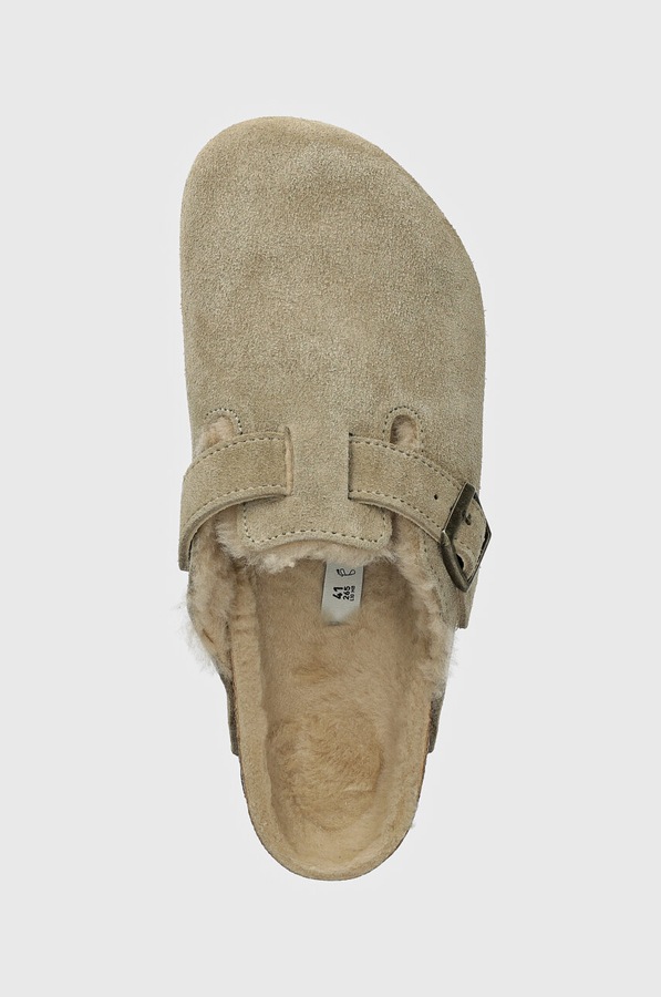 Шльопанці Birkenstock Boston Shearling колір бежевий фото 4