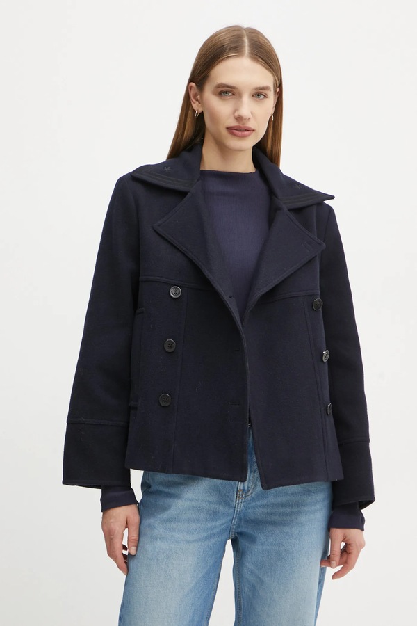 Вовняне пальто The Kooples колір синій