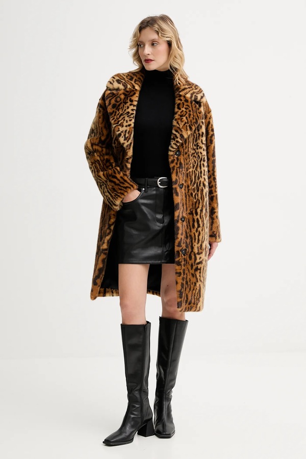 Пальто зі штучного хутра жіноче Stand Studio Camille Cocoon Coat колір коричневий
