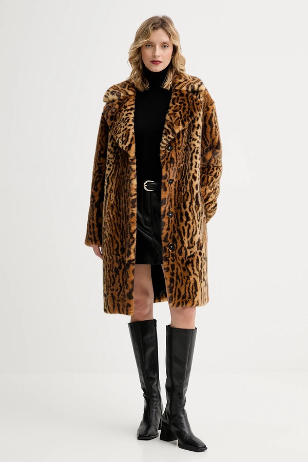 Пальто зі штучного хутра жіноче Stand Studio Camille Cocoon Coat колір коричневий