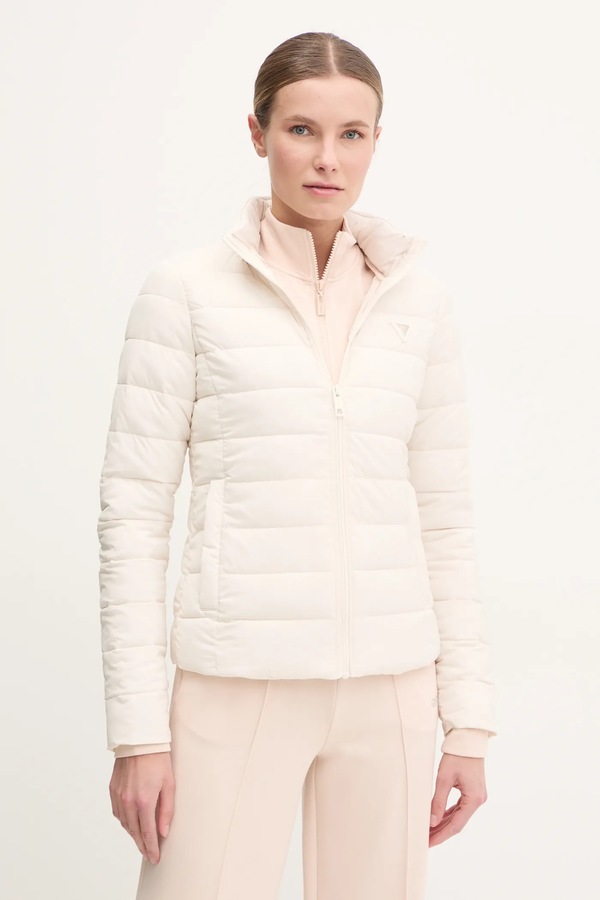 Коротка куртка жіноча Guess SOLID колір бежевий