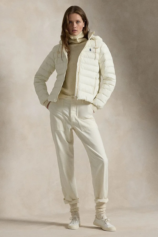 Стьобана куртка жіноча Polo Ralph Lauren колір бежевий фото 3
