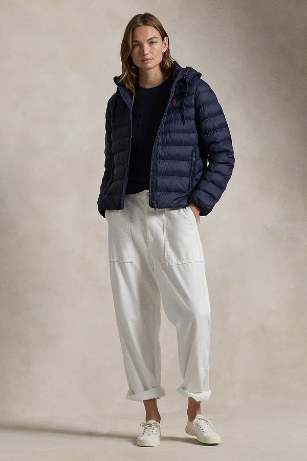 Стьобана куртка жіноча Polo Ralph Lauren колір темно-синій фото 2