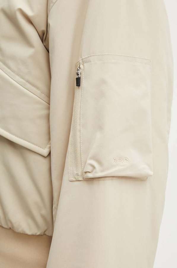 Куртка-бомбер A.P.C. blouson haley колір бежевий фото 4