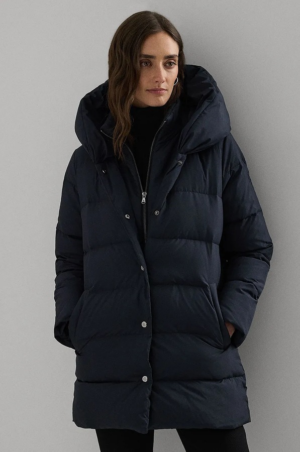 Пухова куртка Lauren Ralph Lauren колір синій