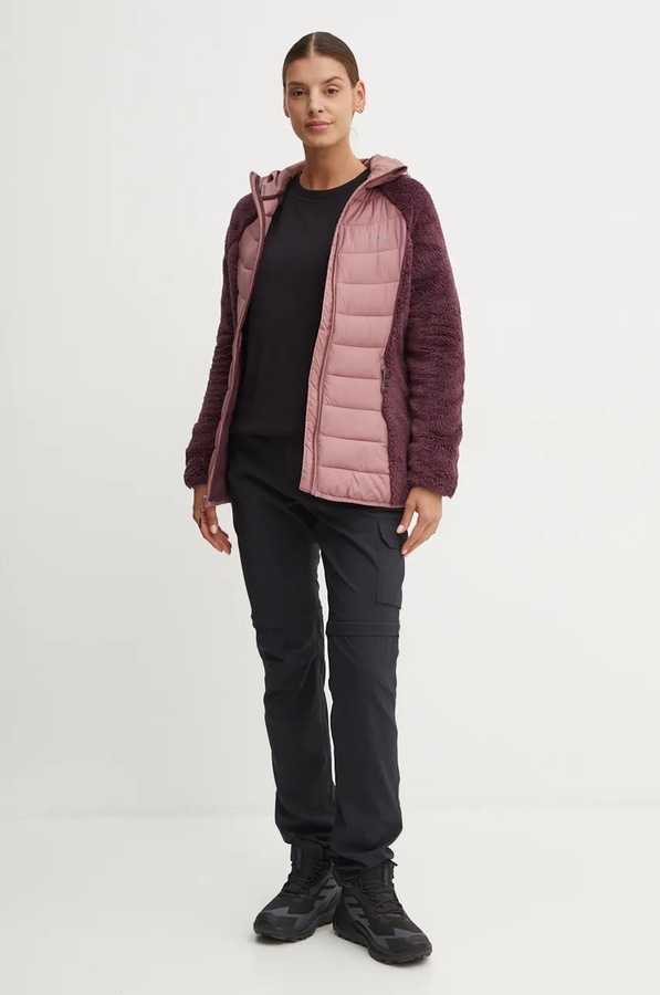 Спортивна куртка Columbia Powder Lite Sherpa Hybrid колір рожевий фото 2