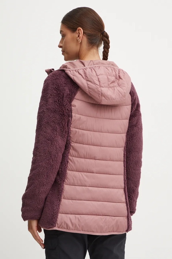 Спортивна куртка Columbia Powder Lite Sherpa Hybrid колір рожевий фото 3