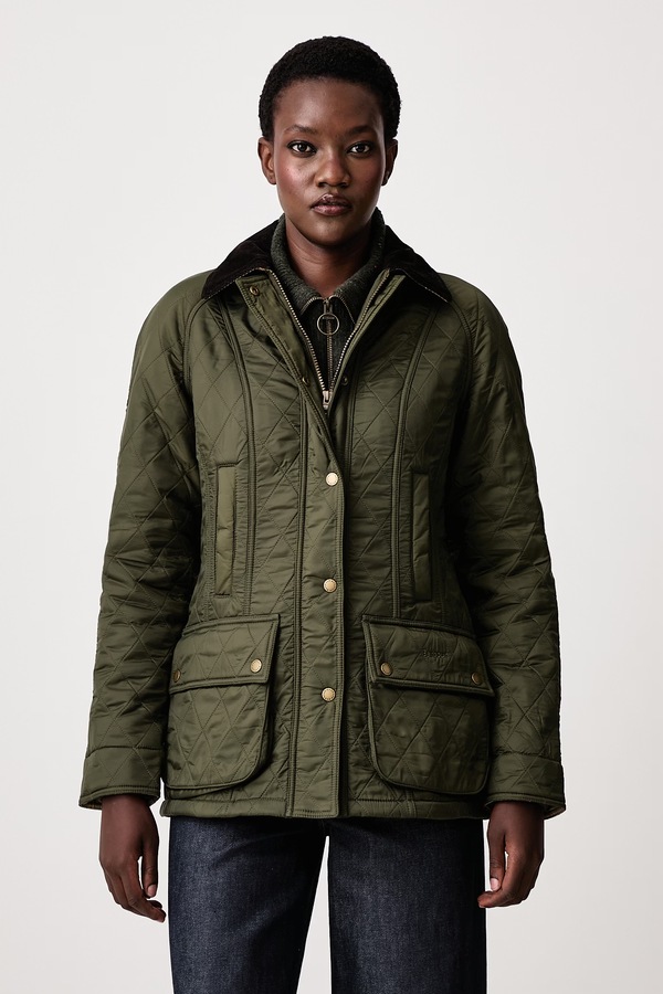 Стьобана куртка жіноча Barbour колір зелений