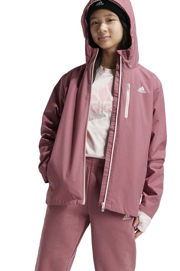 Дитяча куртка adidas J 2in1KT колір рожевий
