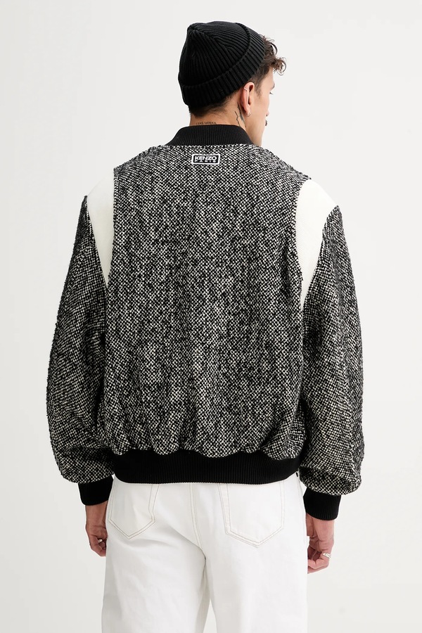Куртка-бомбер з домішкою вовни Kenzo Wool Varsity Jacket колір чорний фото 2