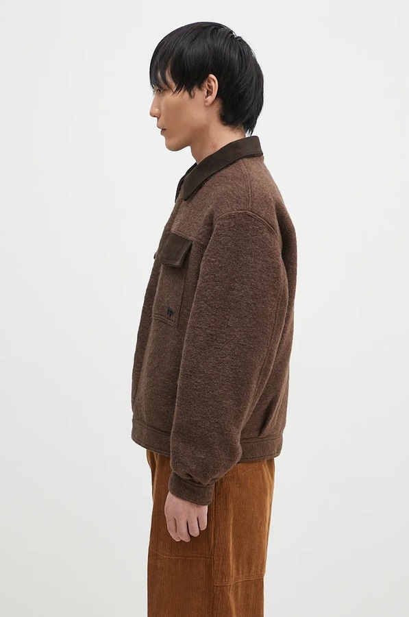 Вовняна куртка Filling Pieces Box Jacket колір коричневий