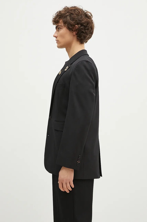 Піджак з домішкою вовни Aries Single Breasted Tailored Jacket колір чорний
