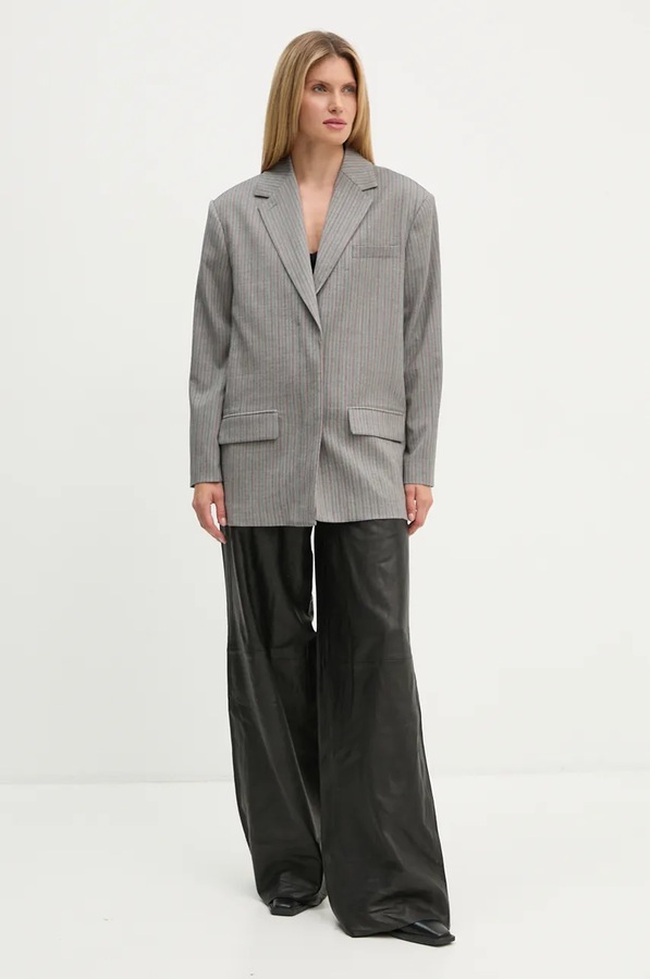 Піджак Remain Herringbone Blazer колір сірий