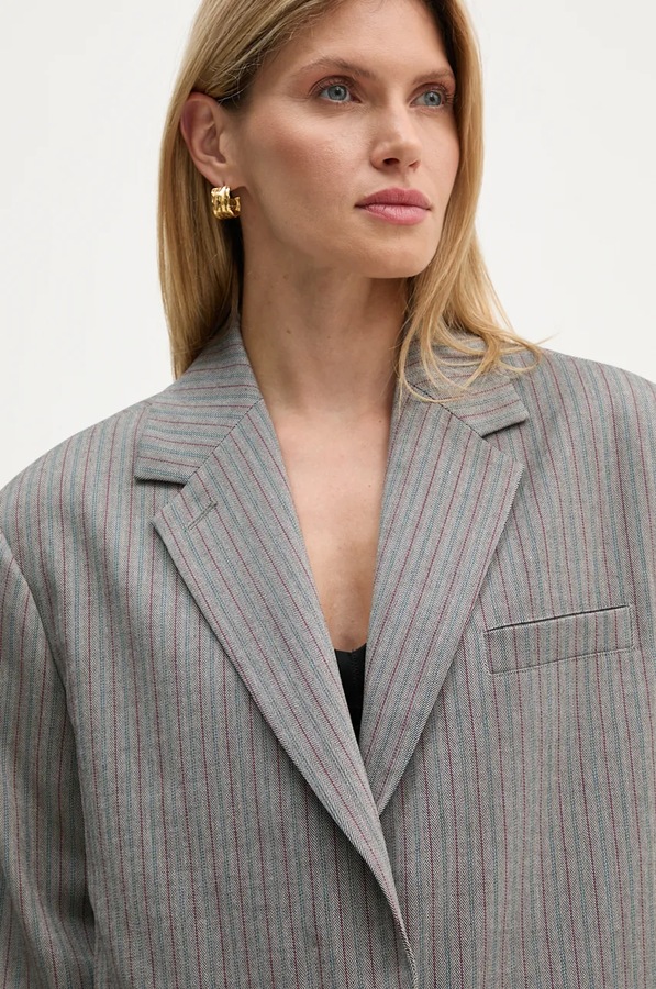 Піджак Remain Herringbone Blazer колір сірий фото 4