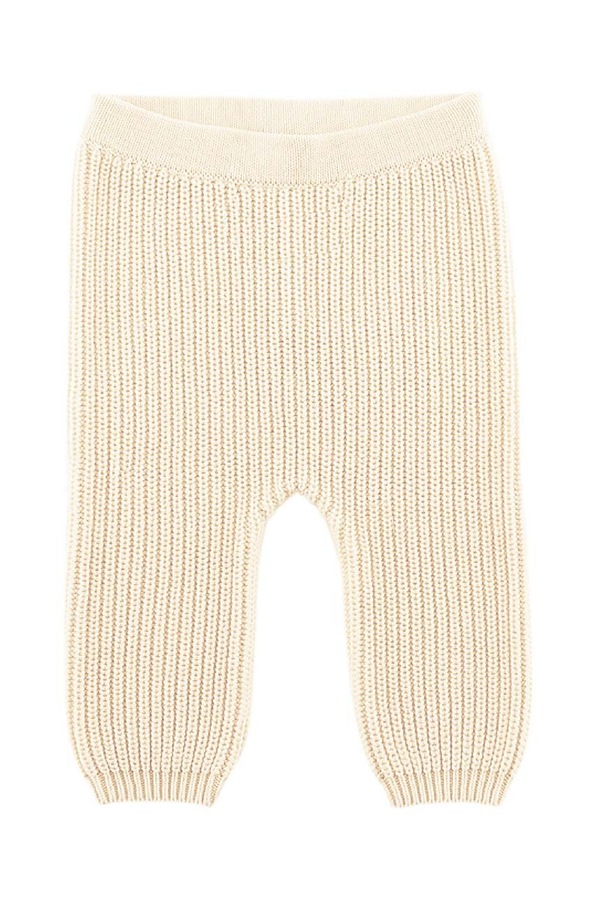 Дитячі бавовняні легінси Donsje Luca Trousers колір бежевий фото 2