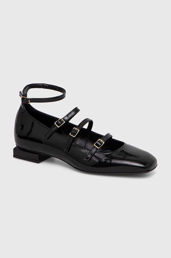 Шкіряні балетки AGL Angie L Straps колір чорний