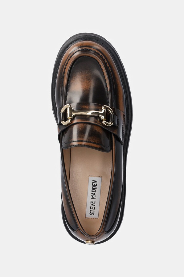 Шкіряні мокасини Steve Madden Occupy колір коричневий фото 4