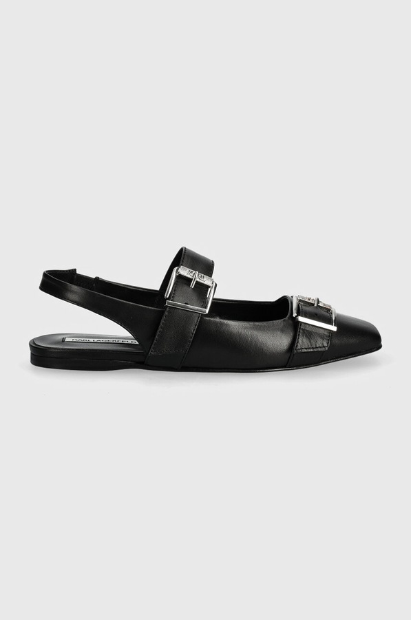 Шкіряні балетки Karl Lagerfeld KONNIE колір чорний