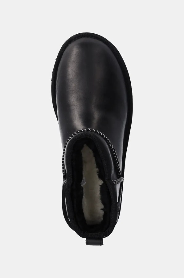 Шкіряні чоботи UGG Classic Ultra Mini Lthr Regen колір чорний фото 4