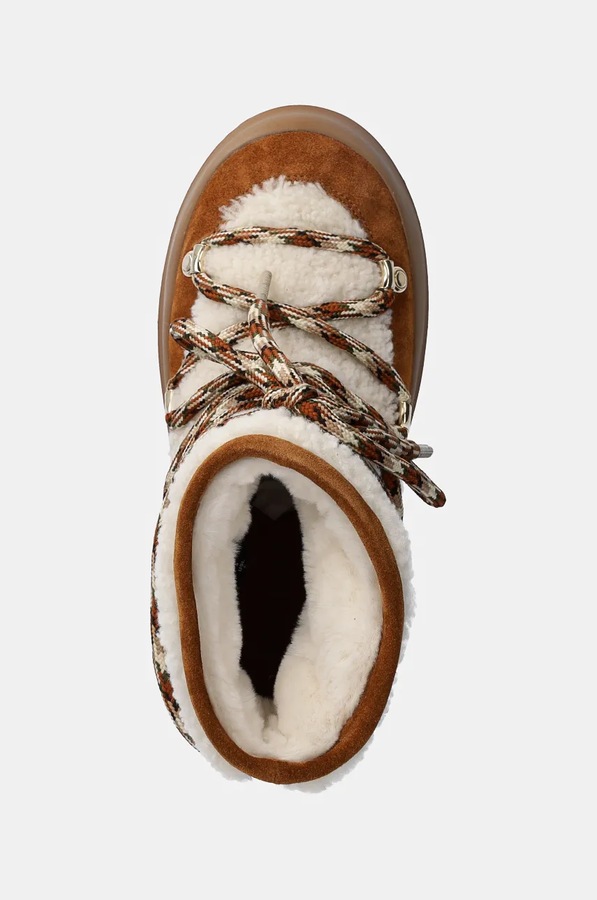 Замшеві чоботи Moon Boot MB LUNA BOOT SHEARLING колір коричневий фото 4