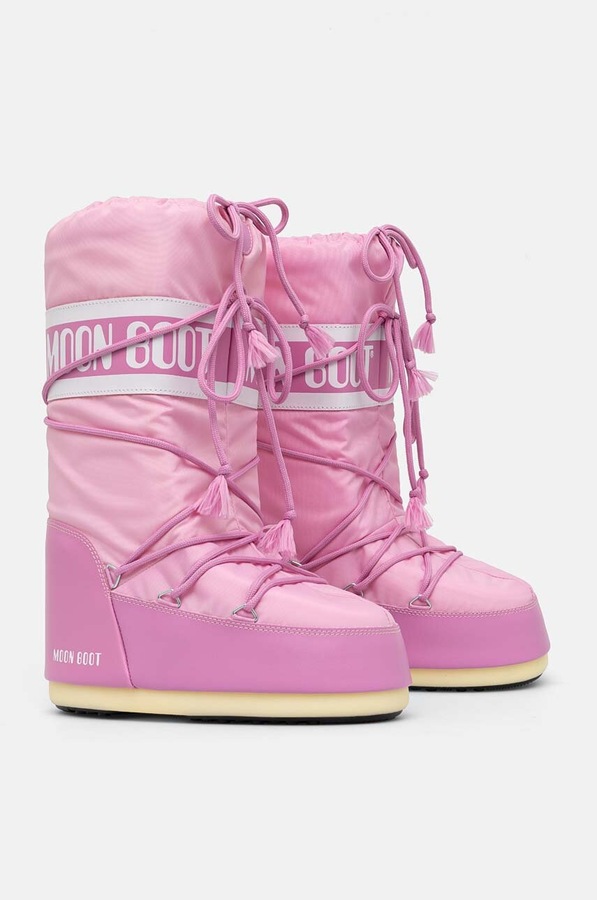 Зимові чоботи Moon Boot MB ICON NYLON колір рожевий