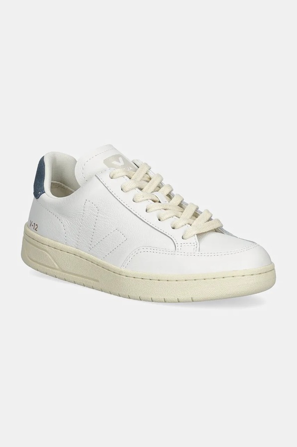 Шкіряні кросівки Veja V-12 Stitch колір білий