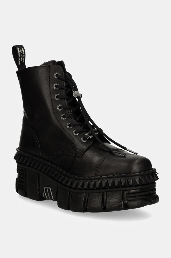 Кожаные ботинки New Rock CRUST NEGRO + TOWER CASCO NEGRO цвет черный