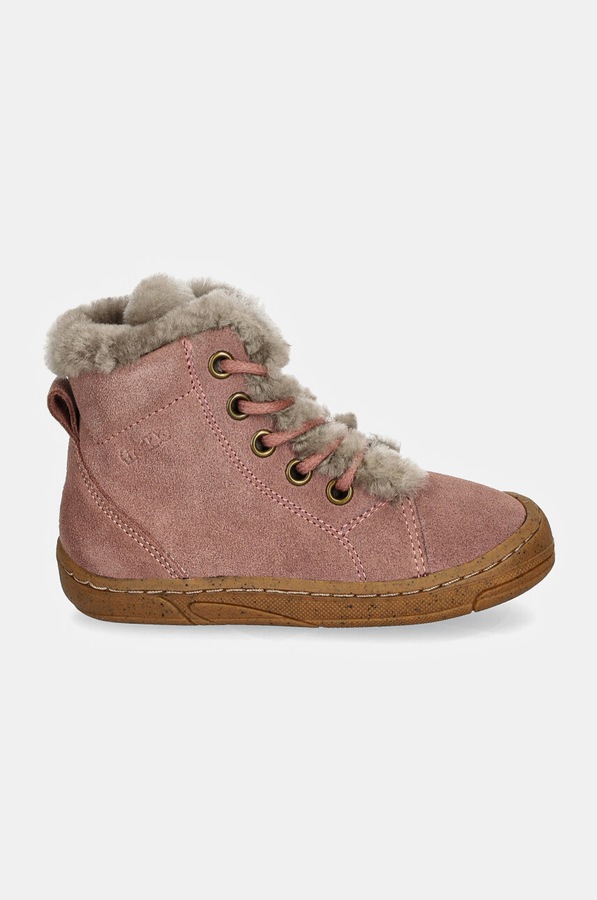 Дитячі замшеві зимові черевики Froddo MINNI SUEDE LACES колір рожевий