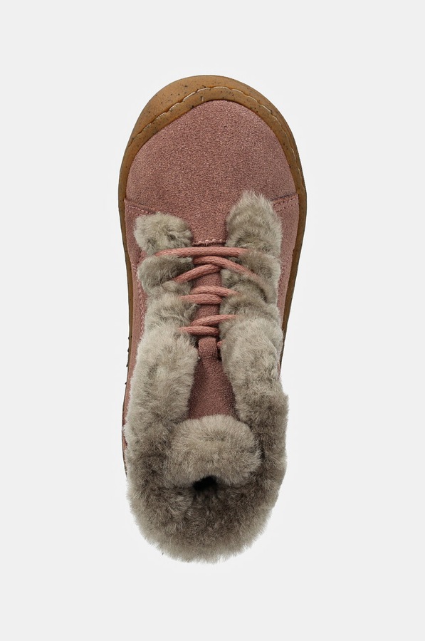 Дитячі замшеві зимові черевики Froddo MINNI SUEDE LACES колір рожевий фото 4