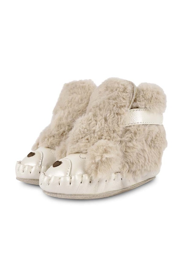 Черевики для немовля Donsje Kapi Exclusive Booties Poodle колір бежевий фото 2