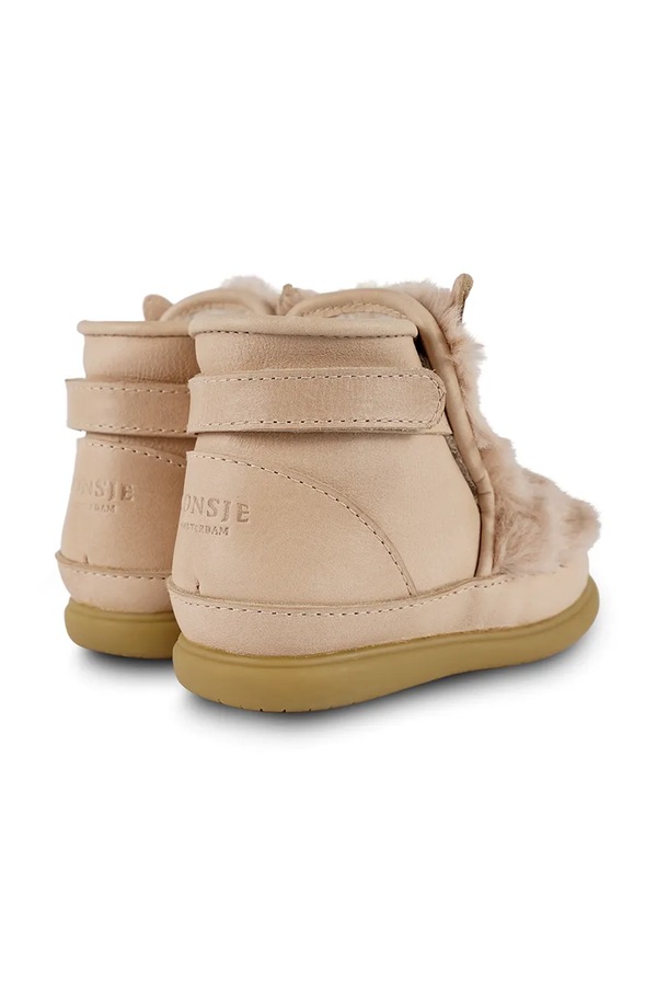 Дитячі замшеві зимові черевики Donsje Roumi Shoes Fluffy Bunny колір бежевий фото 4