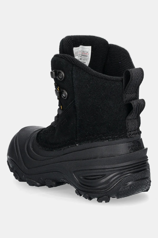 Дитячі замшеві кросівки The North Face CHILKAT V LACE WP колір чорний фото 3
