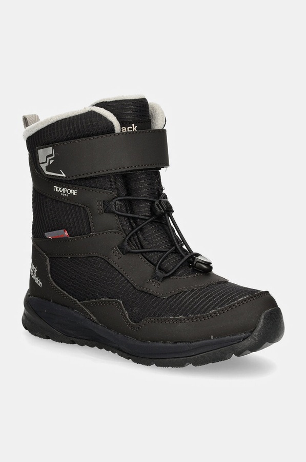 Дитячі зимові черевики Jack Wolfskin колір чорний