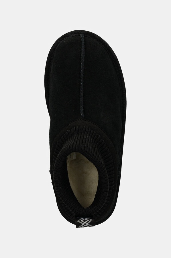 Снігові чоботи зимові дитячі замшеві UGG KIDS' CLASSIC ULTRA STRETCH CUFF колір чорний фото 4
