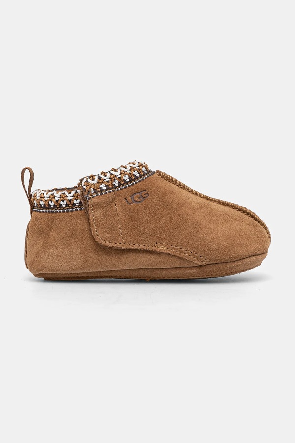 Замшеві кросівки для немовлят UGG BABY TASMAN колір бежевий фото 2