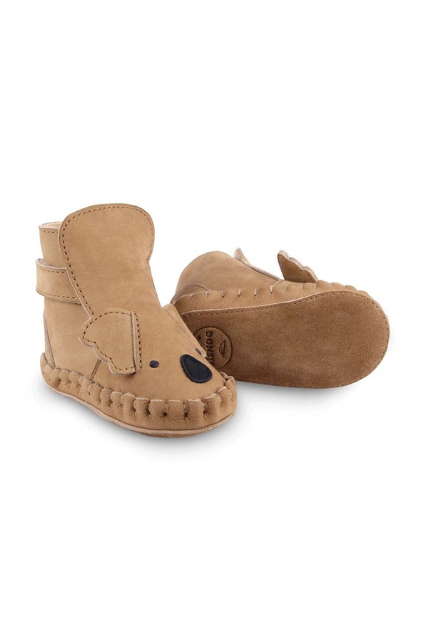 Шкіряні кросівки для немовлят Donsje Kapi Classic Booties Koala колір бежевий