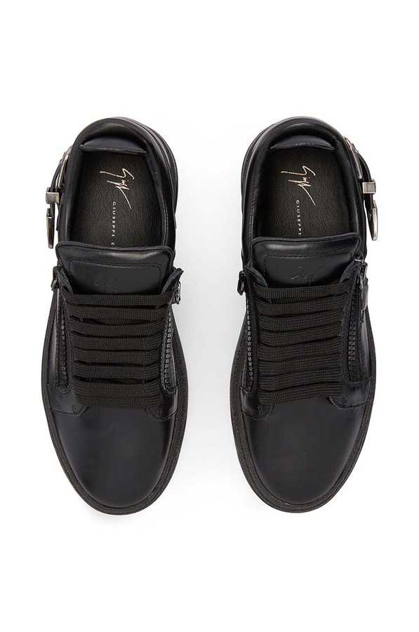 Шкіряні кросівки Giuseppe Zanotti GZ колір чорний фото 4