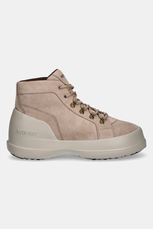 Черевики з нубуку Moon Boot MB LUNA TREK MID NUBUCK колір бежевий