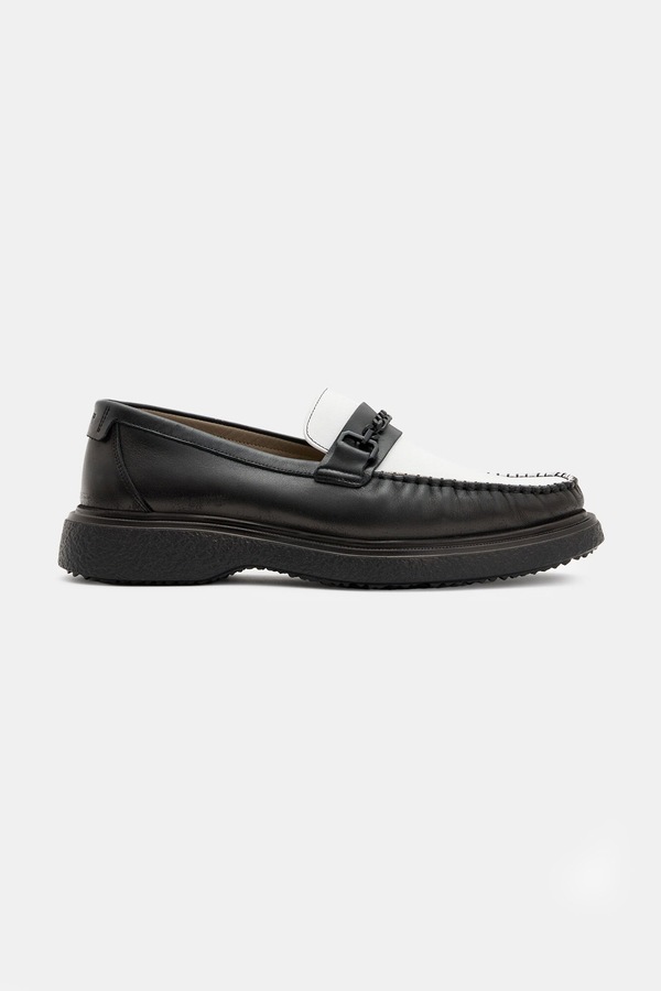 Шкіряні мокасини AllSaints Gibbs Chain Loafer колір чорний