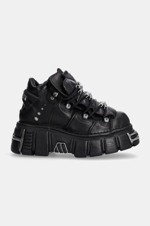 Кожаные кроссовки New Rock Itali Negro + Nomada Negro + Tower Negro Acero цвет черный