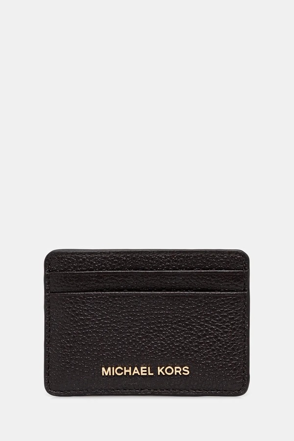 Шкіряний чохол на банківські карти MICHAEL Michael Kors колір чорний