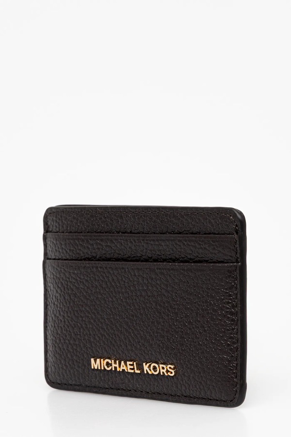 Шкіряний чохол на банківські карти MICHAEL Michael Kors колір чорний